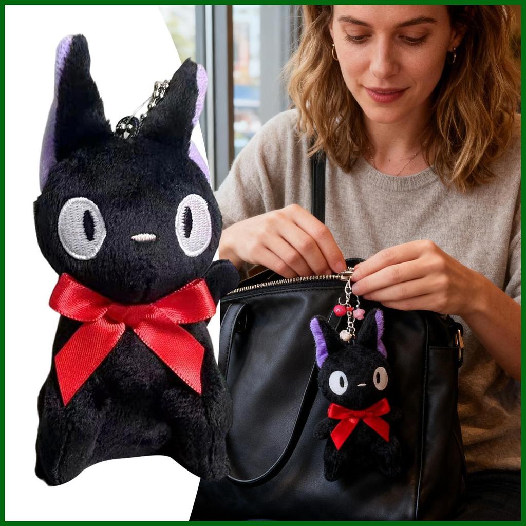 Cho Kiki Dịch Vụ Giao Hàng Jiji Sang Trọng Túi Charm Mèo Đen Mặt Dây Chuyền Trang Trí Mềm Thú Nhồi B