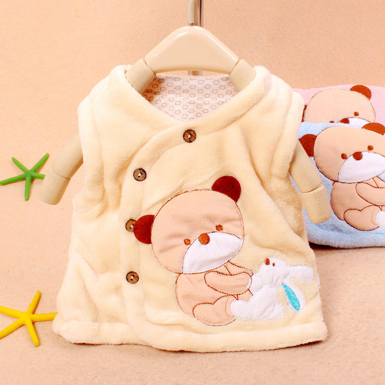 Baby Coral Fleece Vest Newborn Vest Baby Winter Vest Waistcoat I8ub