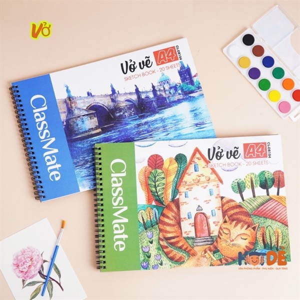 Vở vẽ lò xo A4 ClassMate DB104 150gsm 20 tờ - Văn phòng phẩm Hạt Dẻ