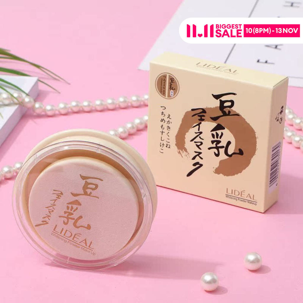 Lideal / LIDEAL Sữa đậu nành Kiểm soát dầu Bột trang điểm Làm sáng da với đèn Flash Mỹ phẩm sử dụng 