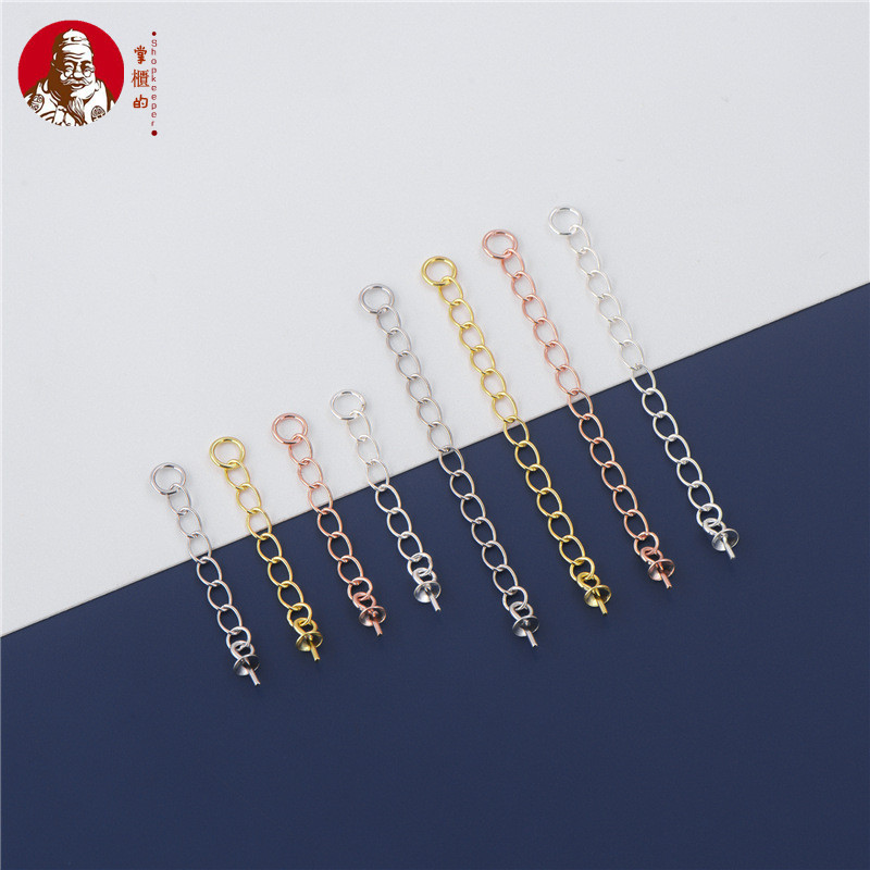 S925 Sterling Silver Cross Chain Extension Chain diy Bracelet Phụ kiện