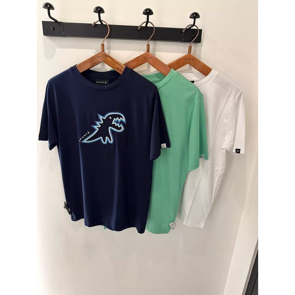 Áo thun cặp đôi in hình khủng long ngắn tay Agnes B