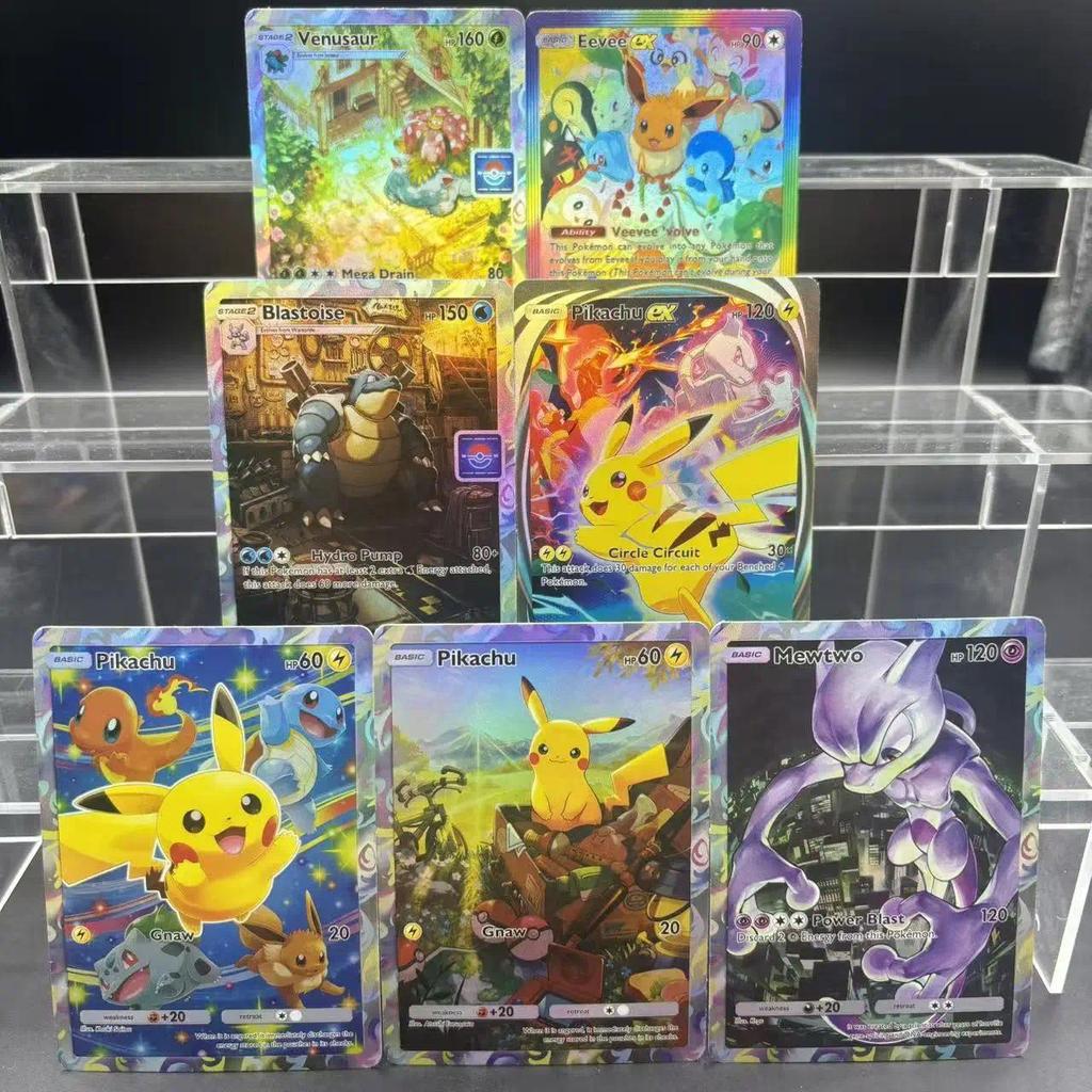 Pokemon DIY TCG POCKET Bộ Sưu Tập Thẻ Blastoise Venusaur Eevee Tự Làm Thẻ Đơn Trò Chơi Cổ Điển Thẻ A