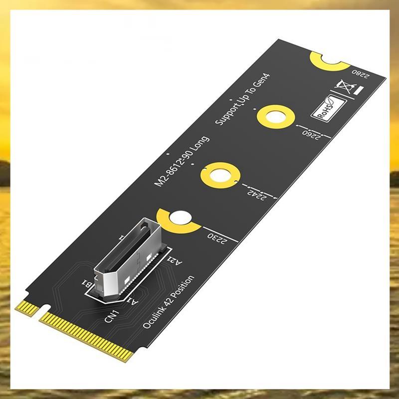 (Z I H F) 2230 / 2242 / 2260 / 2280 M.2 NVME M Key to Oculink SFF-8612 Thẻ mở rộng PCIE4.0 sang SFF-