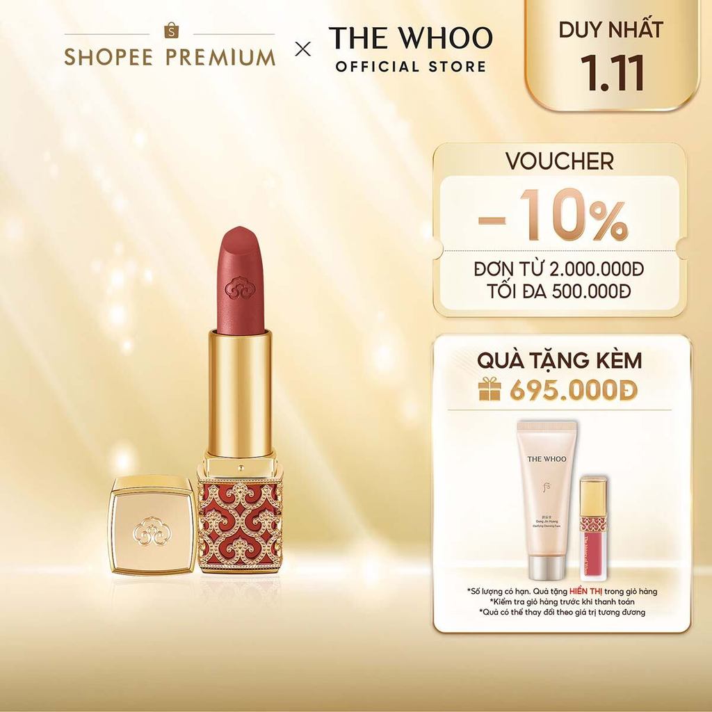 [THE WHOO OFFICIAL] Son nhung lì Đông y The history of Whoo Gongjinhyang Mi Velvet Lip Rouge 3.5g