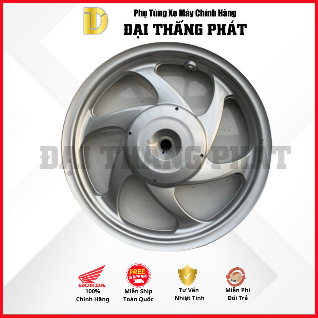 Mâm (vành) đúc trước xe VISION và AirBlade | Air Blade FI 6 nan màu bạc zin chính hãng Honda