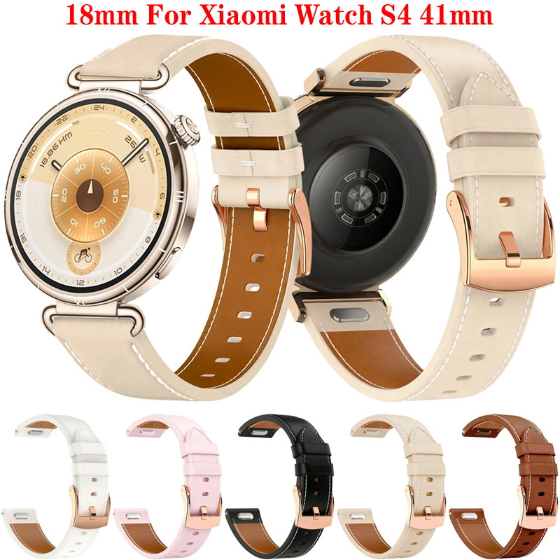 Dây da 18mm cho Xiaomi Watch S4 41mm Nữ Mi Watch S4 41mm Vòng đeo tay thay thế
