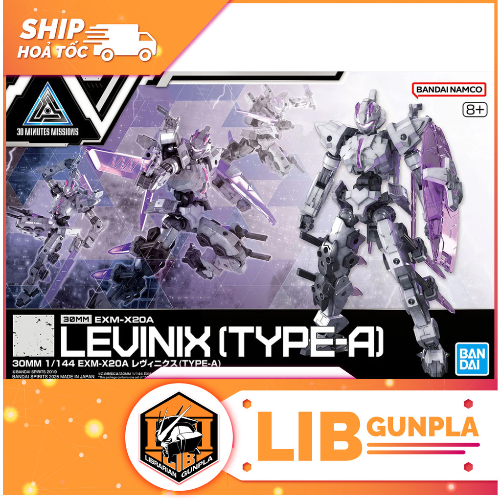 Đồ chơi mô hình lắp ráp Bandai 30MM 1/144 EXM-X20A Levinix - TYPE A
