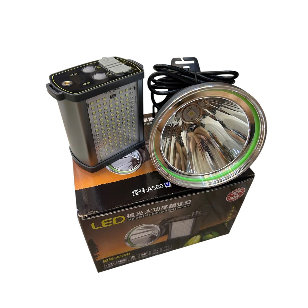 Đèn pin đội đầu kẹp bình siêu sáng chiếu xa XJ A500 đèn pin kẹp bình ác quy dùng đi soi nấm mối đi b