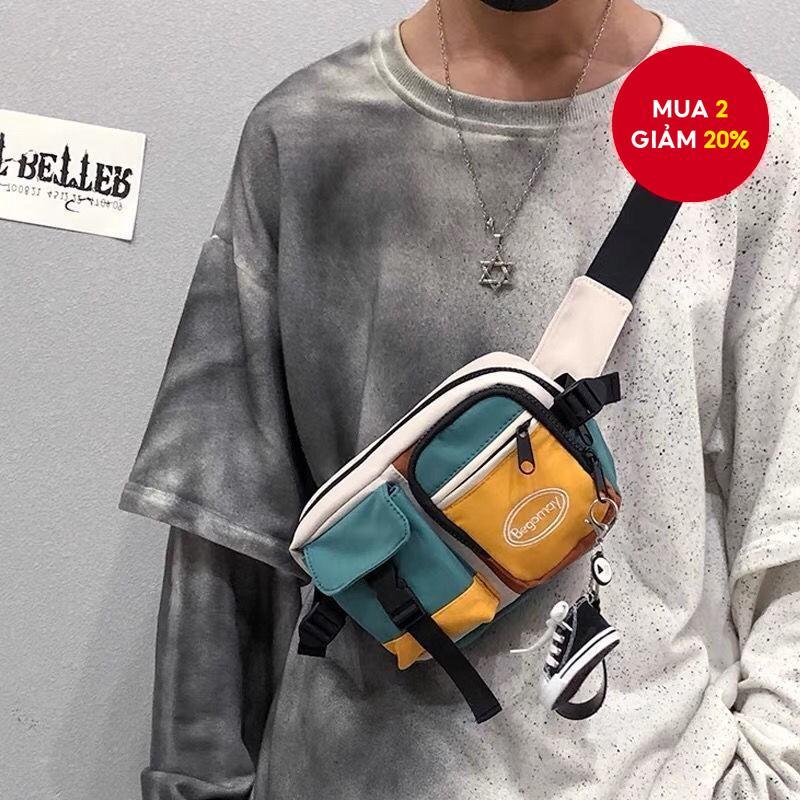 Ins Dạo Phố Túi Đeo Vai Nam Túi Thắt Lưng Phong Cách Nhật Bản Hợp Thời Trang Hip-Hop Ngực Túi Đeo Vai Nhỏ Độc Đáo F