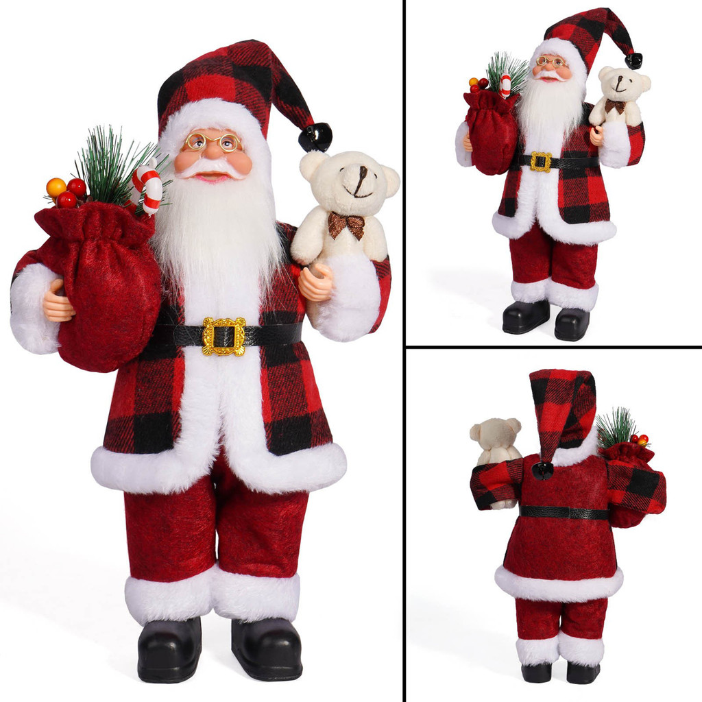 [Comebuy88] Hình ông già Noel Giáng sinh cỡ 32cm, búp bê ông già Noel trang trí cửa sổ, búp bê ông g