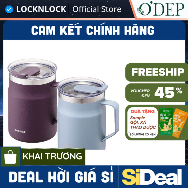 Cốc giữ nhiệt 475ml LocknLock Chính hãng Metro Table Mug LHC4219SBLU - SIDEAL SIO