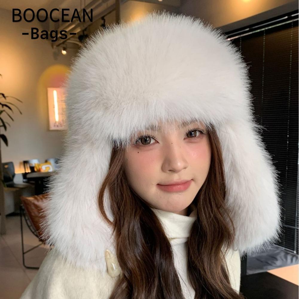 Mũ sang trọng mùa đông BOOCEAN và mũ bomber Ushanka của Nga, mềm mại, dày dặn, ấm áp, phù hợp cho na