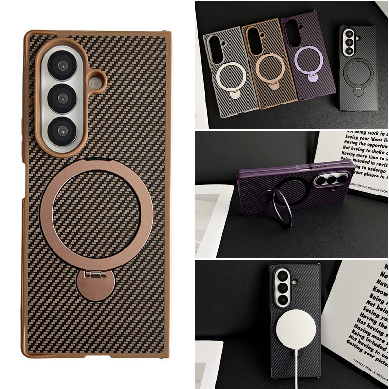 360° Xoay Giá Đỡ Sợi Carbon Ốp Lưng Điện Thoại Samsung Galaxy Z Fold 7 Z Fold 6 Z Fold 5 Z Fold 4 Z 