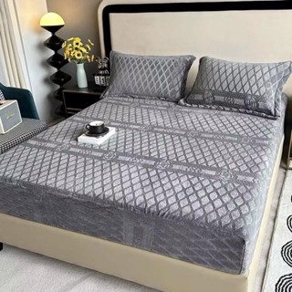  Ga Nỉ Nhung COCO Sang Trọng Chất Liệu Dày Dặn Ga Giường Mùa Đông Mềm Mịn Bọc Đệm Thoáng Khí 