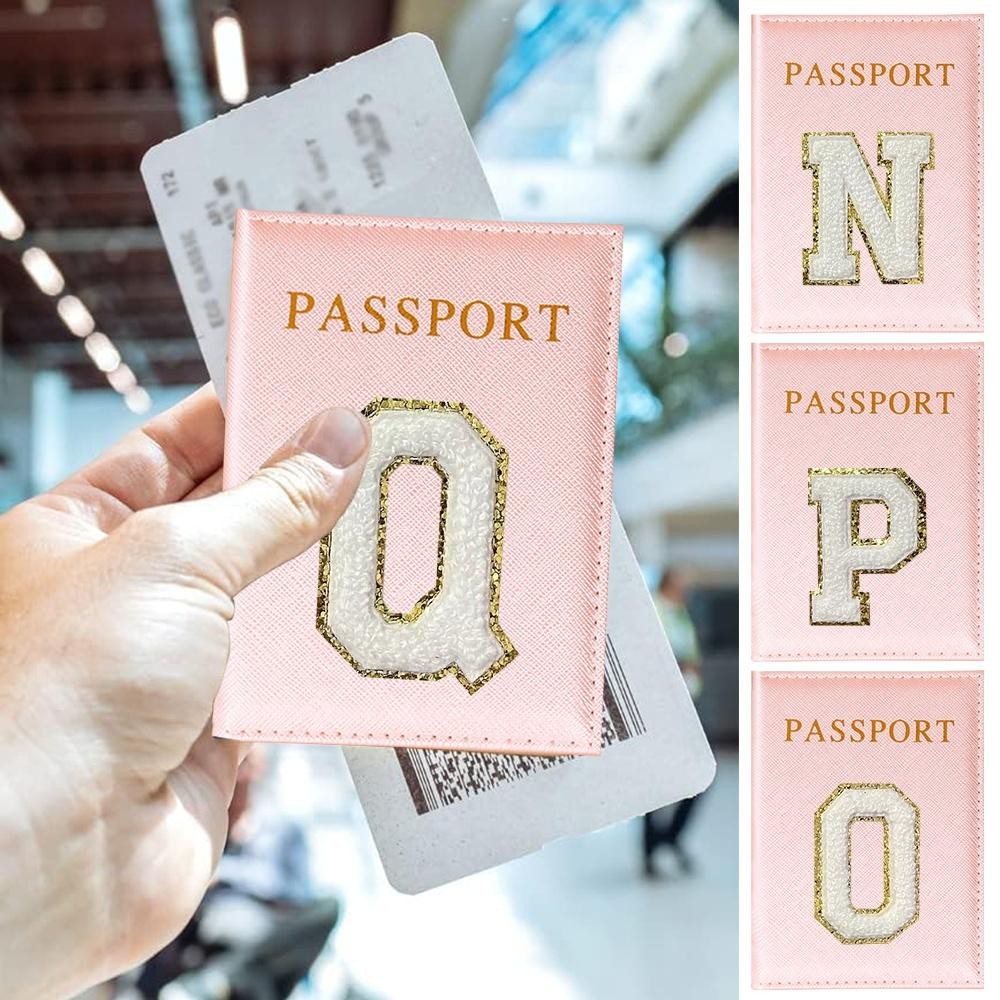 Passport cover ticket holder document organizer travel portable passport protection cover Golden emb