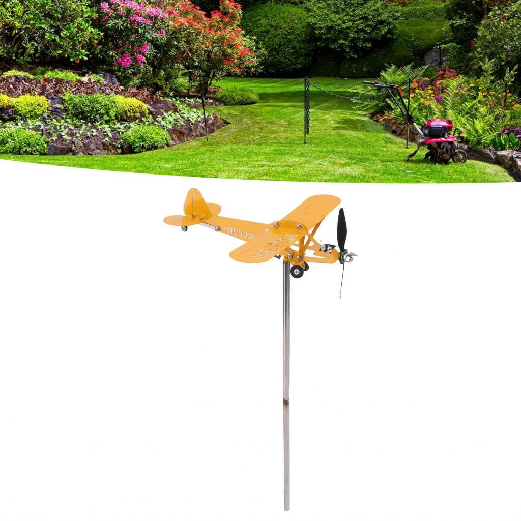 Aliwell GLOGLOW Mái Nhà Thời Tiết Cánh Tay Hàn Hướng Gió Piper J3 Cub Máy Bay Sân Trang Trí Làm Đẹp 