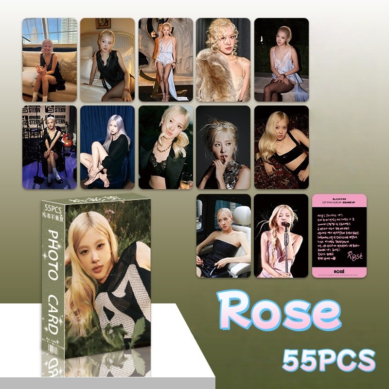 55pcs BP HANK & ROSE JISOO ME  Lomo Cards GIRLS Album ROSE 2024 season's greetings 7th Anniversary B