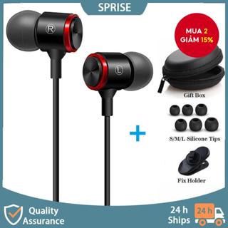SPRISE E3 Tai nghe có dây 3,5 mm Bass cực nặng Kim loại âm thanh nổi có Mic khử tiếng ồn Tai nghe Tai nghe đa năng