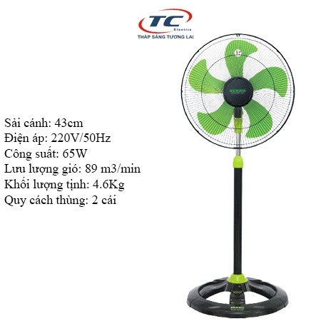 Quạt đứng công nghiệp Senko DCN1806 65W (Màu ngẫu nhiên)