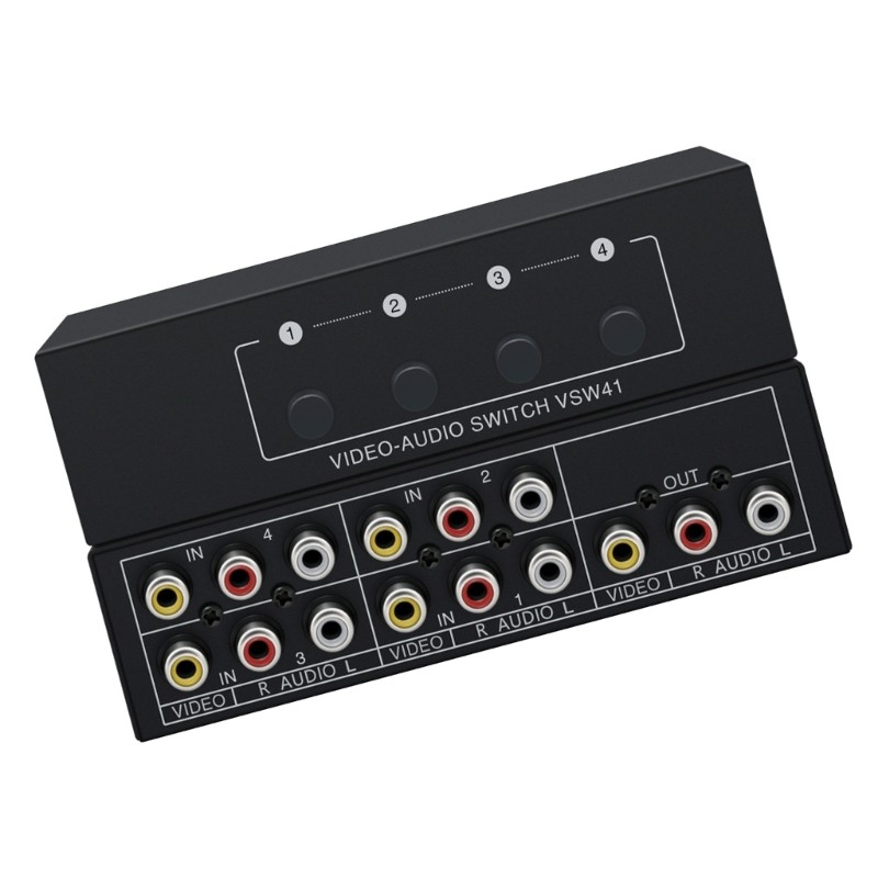 BTM Performances 4Way AV Switcher Box Vỏ kim loại Mất tín hiệu cho Studio