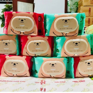 Khăn Giấy Ướt Phú Đạt Gấu Béo Không Mùi Bản To Siêu Rẻ , Siêu Tiện Lợi Thùng/32 Gói, 1Gói/120 Tờ.