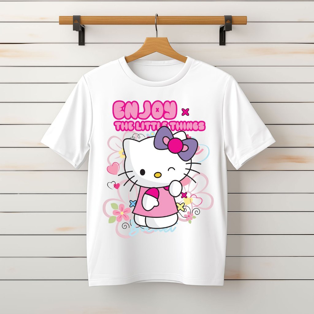 Áo phông, Áo Thun Áo Cộc unisex Nam Nữ, Hello Kitty 16 - Form Xuông [Vietnam FC]