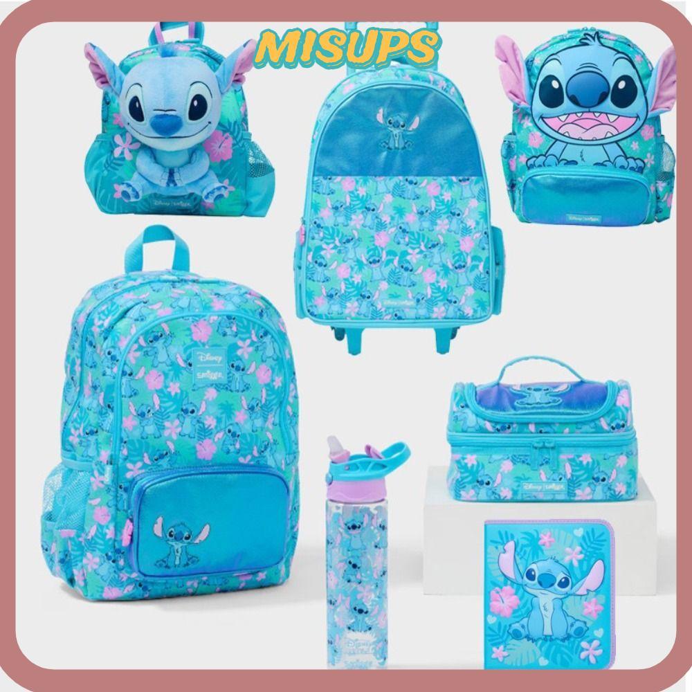 Túi đi học MISUPS Stitch, Bút chì Smiggle chính hãng Túi đi học trẻ em, Vải in di động Túi đựng đồ ă