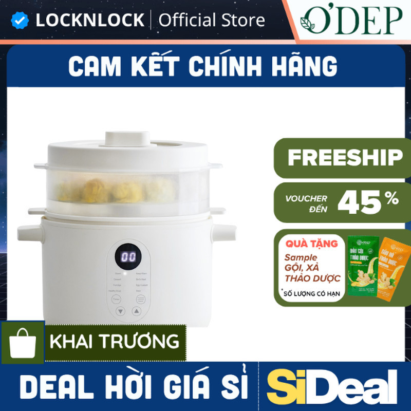 Nồi nấu chậm đa năng Locknlock Bianco Multi-function Slow Cooker 2.5L EJP164IVY - SIDEAL SIO