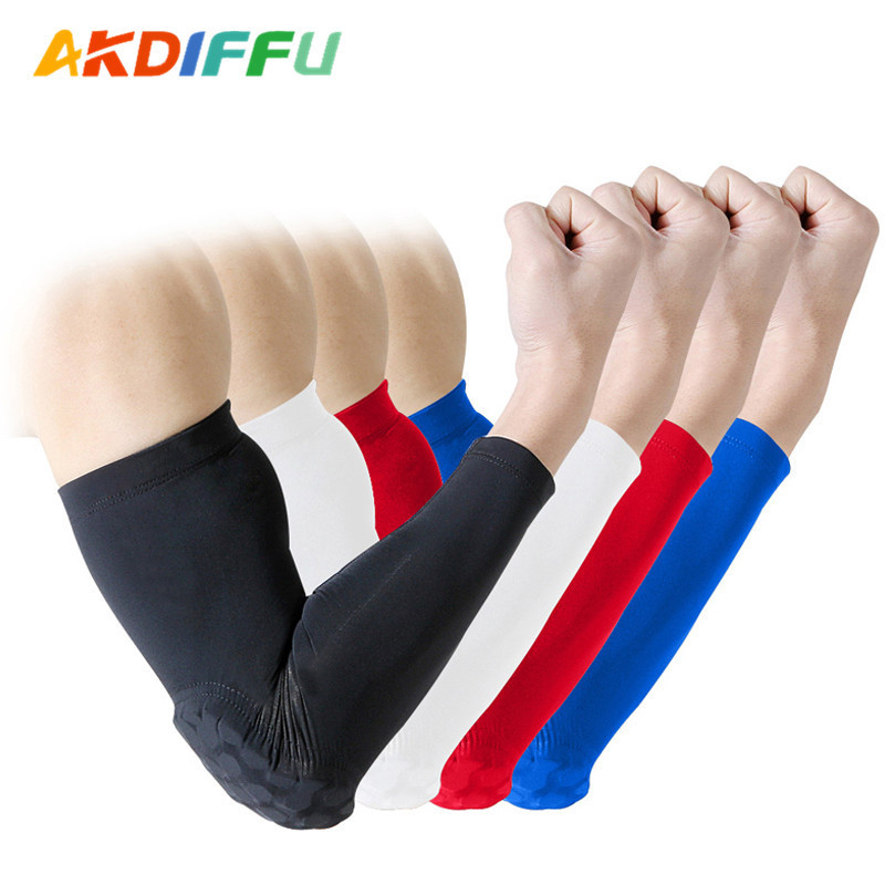 【Ready Stock】 Honeycomb Elbow Pad Lycra Elbow Sleeve High Elastic Summer Breathable Elbow Pad Color 