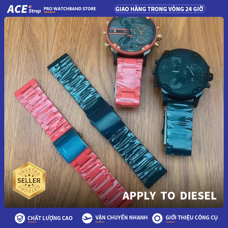 Áp dụng cho dây đeo cao su bằng thép không gỉ Diesel 28mm phù hợp với DZ7370 DZ7396 DZ7430