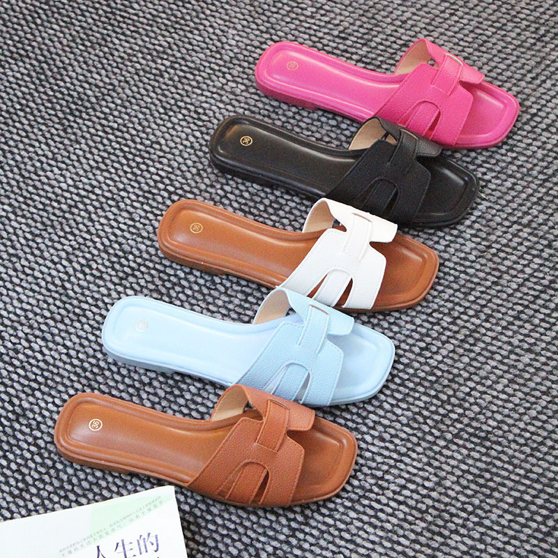 Dép Guyana Mũi Vuông Đế Bằng Giày Sandal Thời Trang Dép Nhiều Màu Thủ Công Giày Nữ