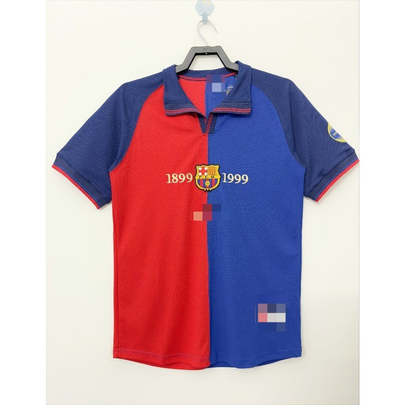 Áo đấu ngắn tay bóng đá Barcelona Retro 1899-1999