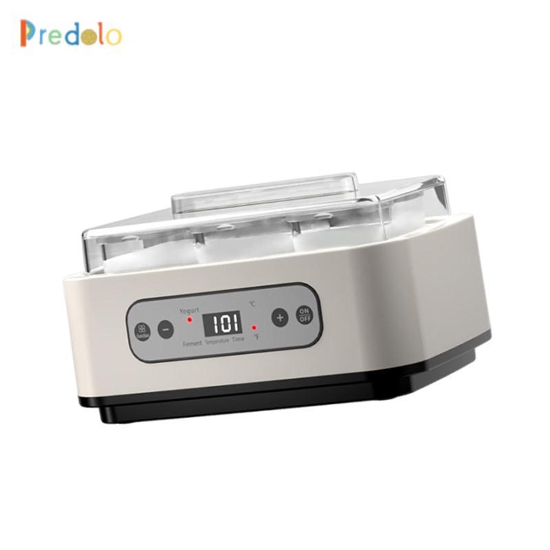 Máy làm sữa chua tự động DIY Thiết bị nhà bếp Máy sữa chua điện với 6 cốc thủy tinh đa chức năng cho phòng ăn gia đình