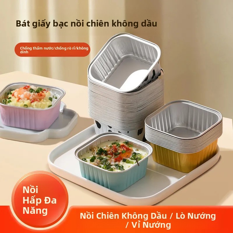 Lava Chocolate Bao Bì Nồi Chiên Không Khí Chịu Nhiệt Độ Cao Lá Nhôm Có Thể Tái Sử Dụng Khuôn Nướng B
