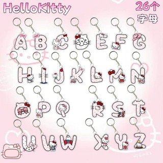 Kawaii Hello Kitty Cặp Đôi Hoạt Hình Acrylic Móc Khóa Anime 26 Chữ Sáng Tạo Bé Gái Bé Trai Schoolbag Mặt Dây Chuyền Treo Trang Trí
