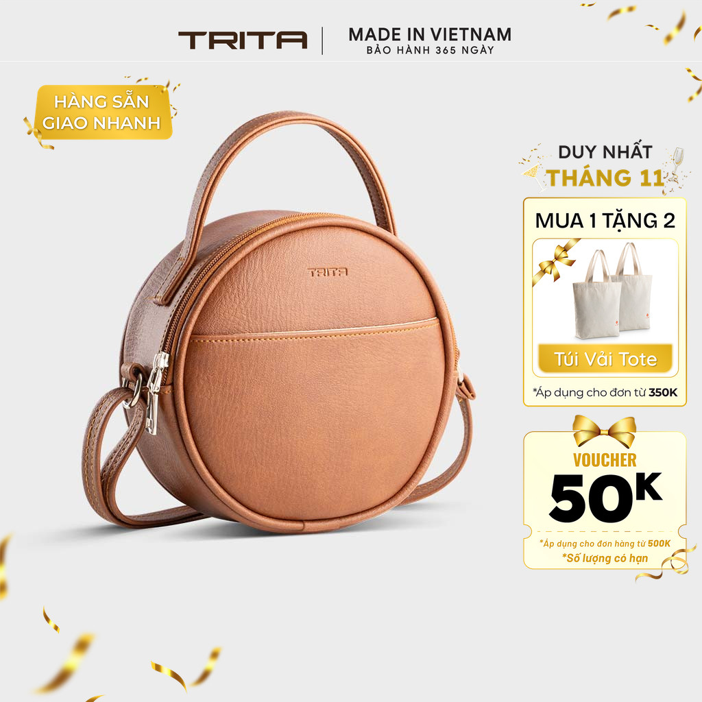 Túi Trita (Thời trang nữ dáng tròn - Túi đeo chéo da RHN261) Bagsmart