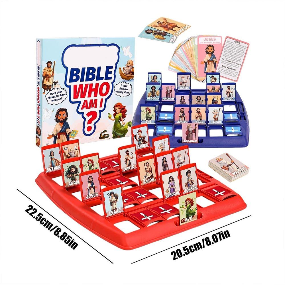 Guess Bible Who I Am Board Games, 24 Characters With Life Story & Verse Cards Kids
