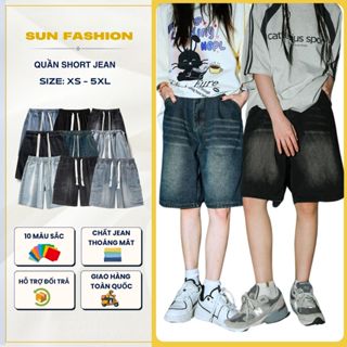 Quần short jean nam nữ ống rộng Suncbvn S2 màu sắc đa dạng mặc thoải mái phong cách hàn quốc 