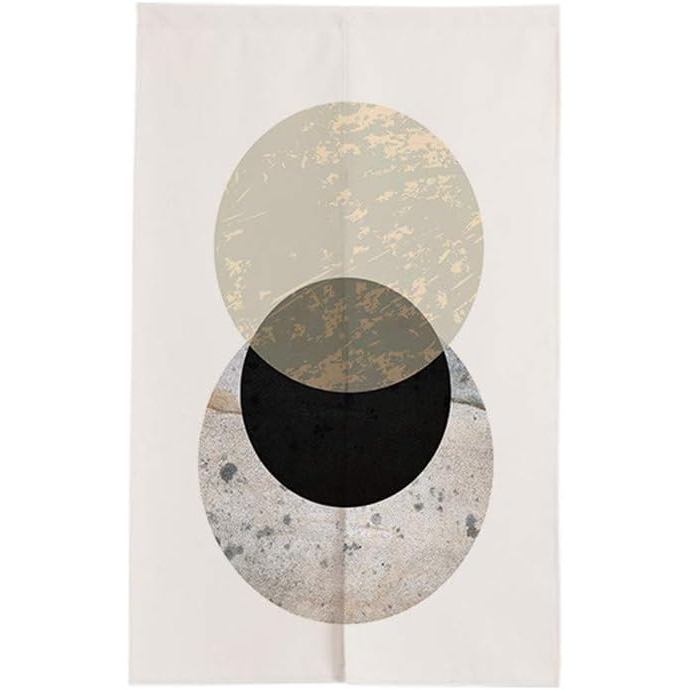 Tấm thảm rèm cửa hình học Noren Nhật Bản MYRU (Nhật thực, 33,5 inch x 59 inch)