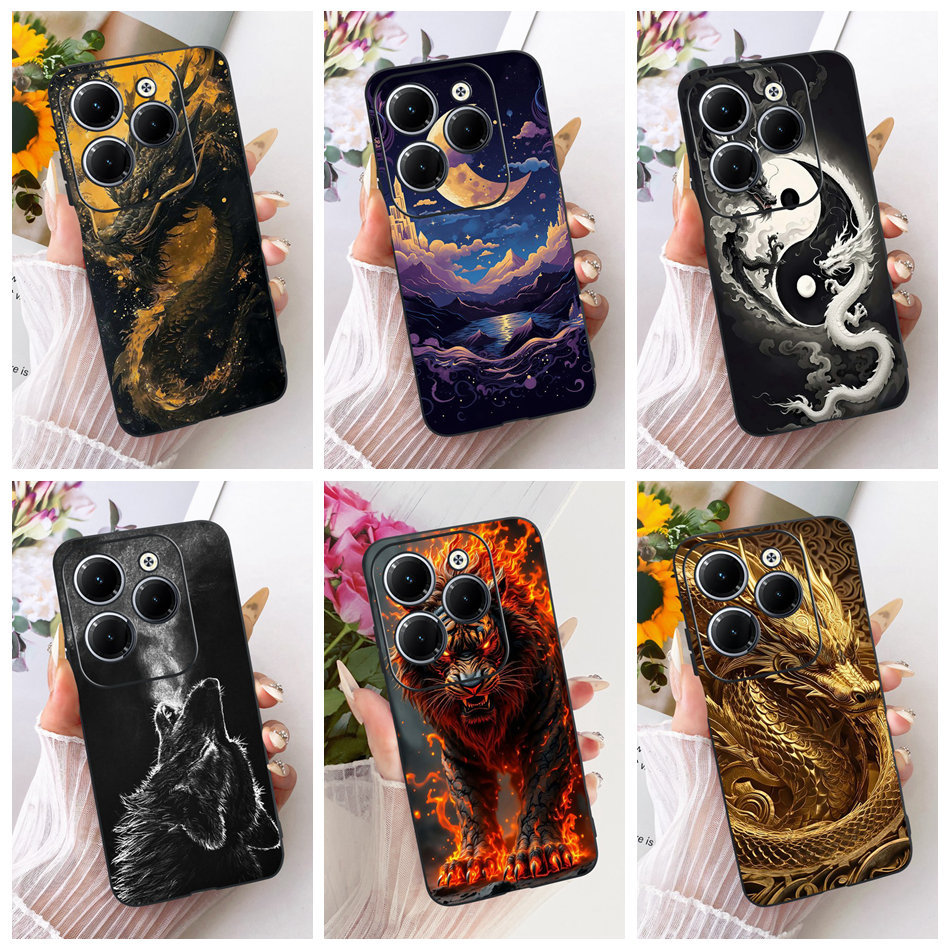 Dành Cho Infinix Hot 40 Pro 40i Hot40 Mới Cool Tiger Dragon Họa Tiết Vỏ Điện Thoại Hot 40 40i 40Pro 