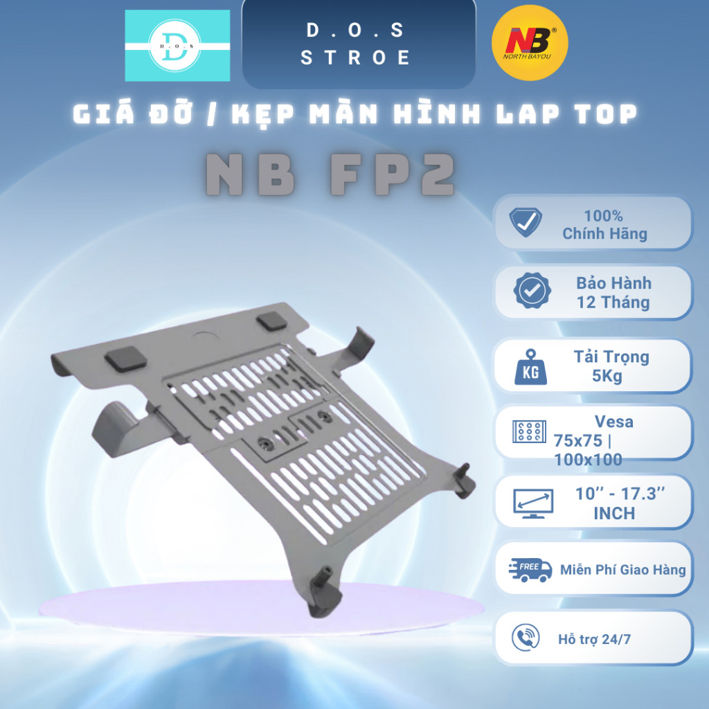 [HOT] [NB FP2] [North Bayou] Giá Đỡ, Kẹp Laptop Nhỏ Gọn Tiện Lợi [10"-17" Inch]