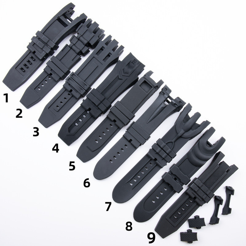 24 / 26 / 32 / 35 / 37mm Cao Su Đen Silicone Thể Thao Chống Thấm Nước Invicta Dây Đeo Đồng Hồ Thay T