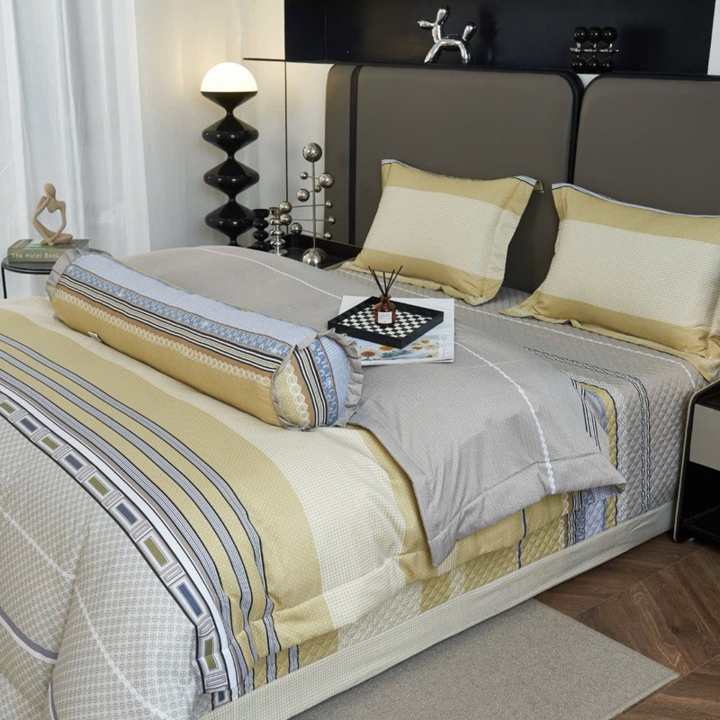 Bộ chăn ga gối Tencel 60s chuẩn 100% siêu mềm mịn từ ALyDA Lớp chăn chần sẵn bông dày dặn