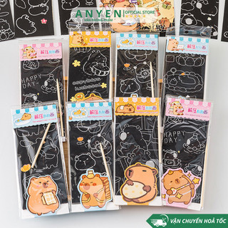 combo 3 Sổ tay ma thuật Scratch Note Capybara Kuromi Cute nhiều sắc màu