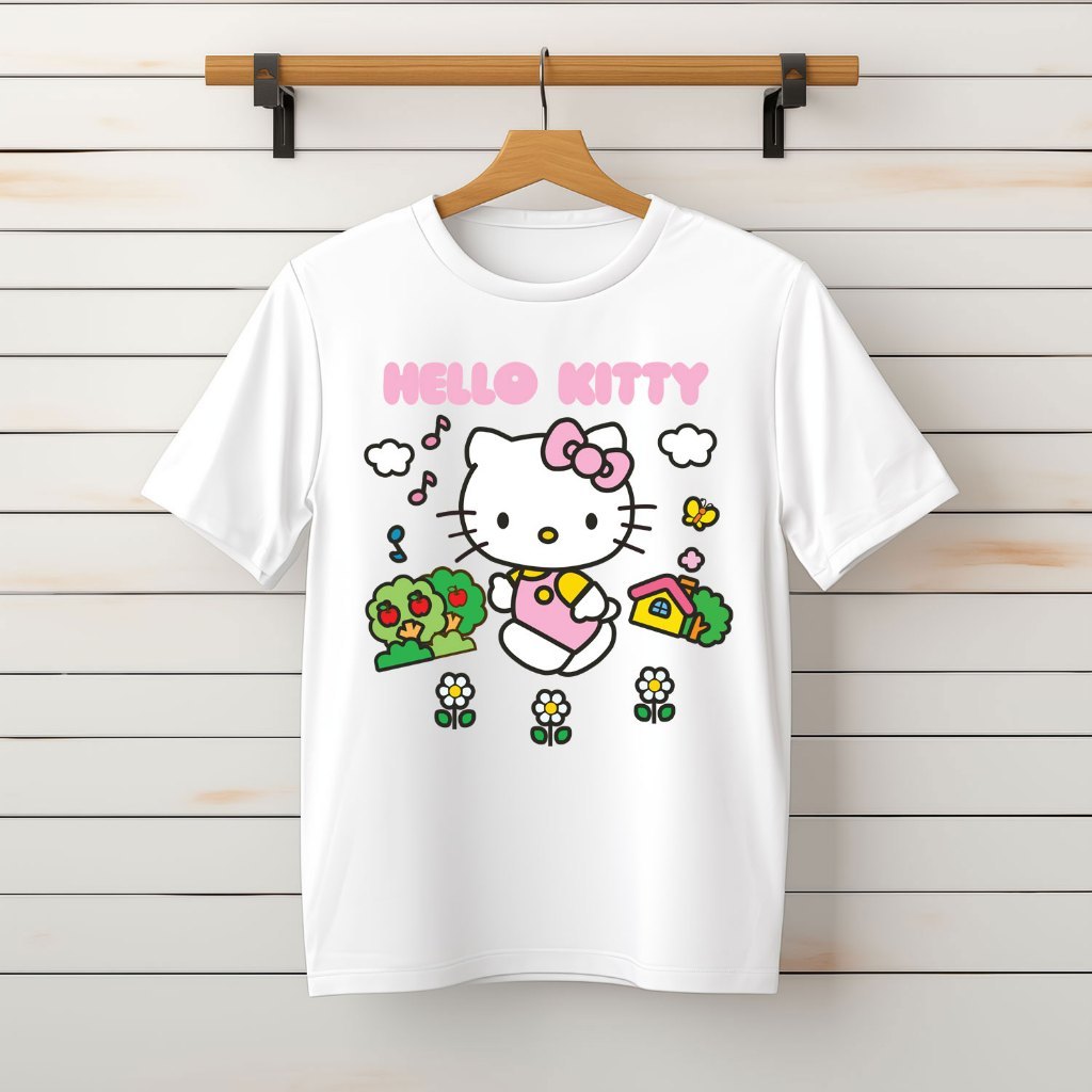 Áo phông, Áo Thun Áo Cộc unisex Nam Nữ, Hello Kitty 21 - Form Xuông [Vietnam FC]