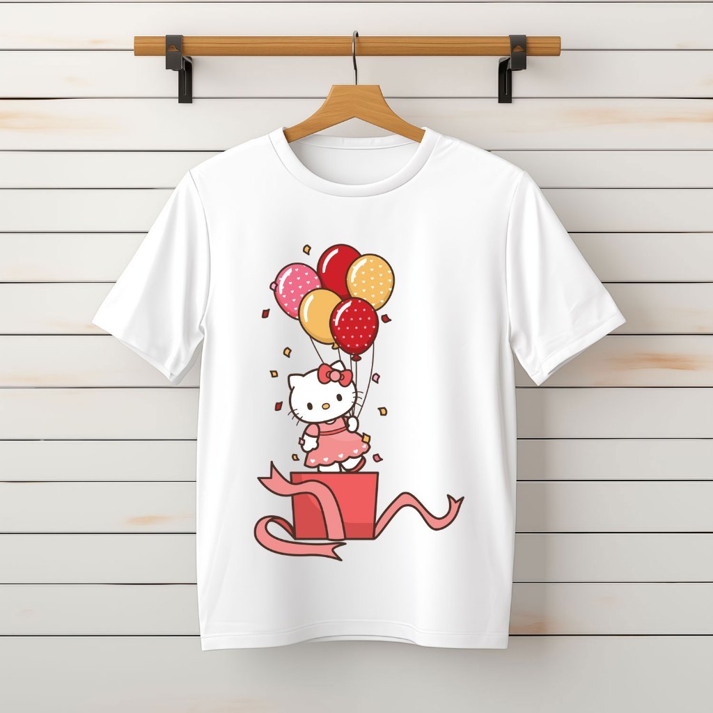 Áo phông, Áo Thun Áo Cộc unisex Nam Nữ, Hello Kitty 80 - Form Xuông [Vietnam FC]