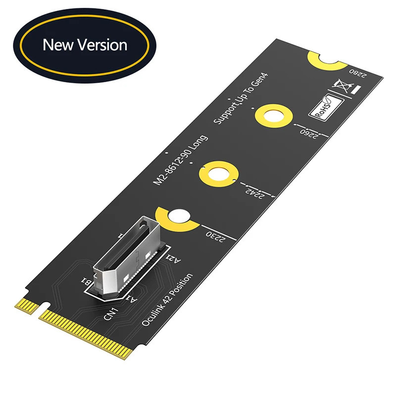 2230 / 2242 / 2260 / 2280 M.2 NVME M Key to Oculink SFF-8612 Thẻ mở rộng Riser NVME PCIE4.0 sang SFF
