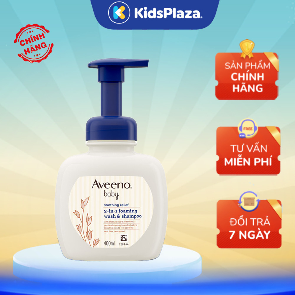 Sữa tắm gội Aveeno Baby Daily Care 400ml 0M+- Dịu nhẹ cho bé - chính hãng KidsPlaza