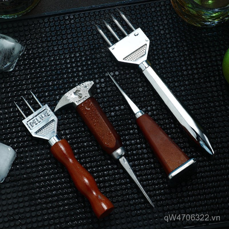 Đá Nghiền Ba Đầu Bartender Ice Ball Trident Tool Ice Cone Bartender Ice Breaking Bar Whisky Ice Đục 